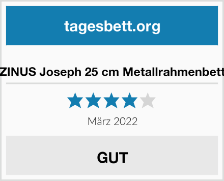  ZINUS Joseph 25 cm Metallrahmenbett Test
