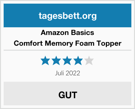 Amazon Basics Comfort Memory Foam Topper Test